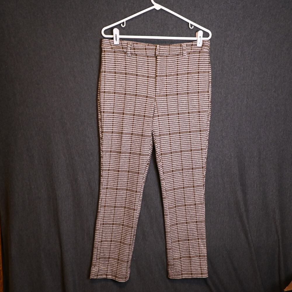 NEW Free People Women's 8 (30x27) Molly Houndstooth Plaid Pants Ankle Crop NWT